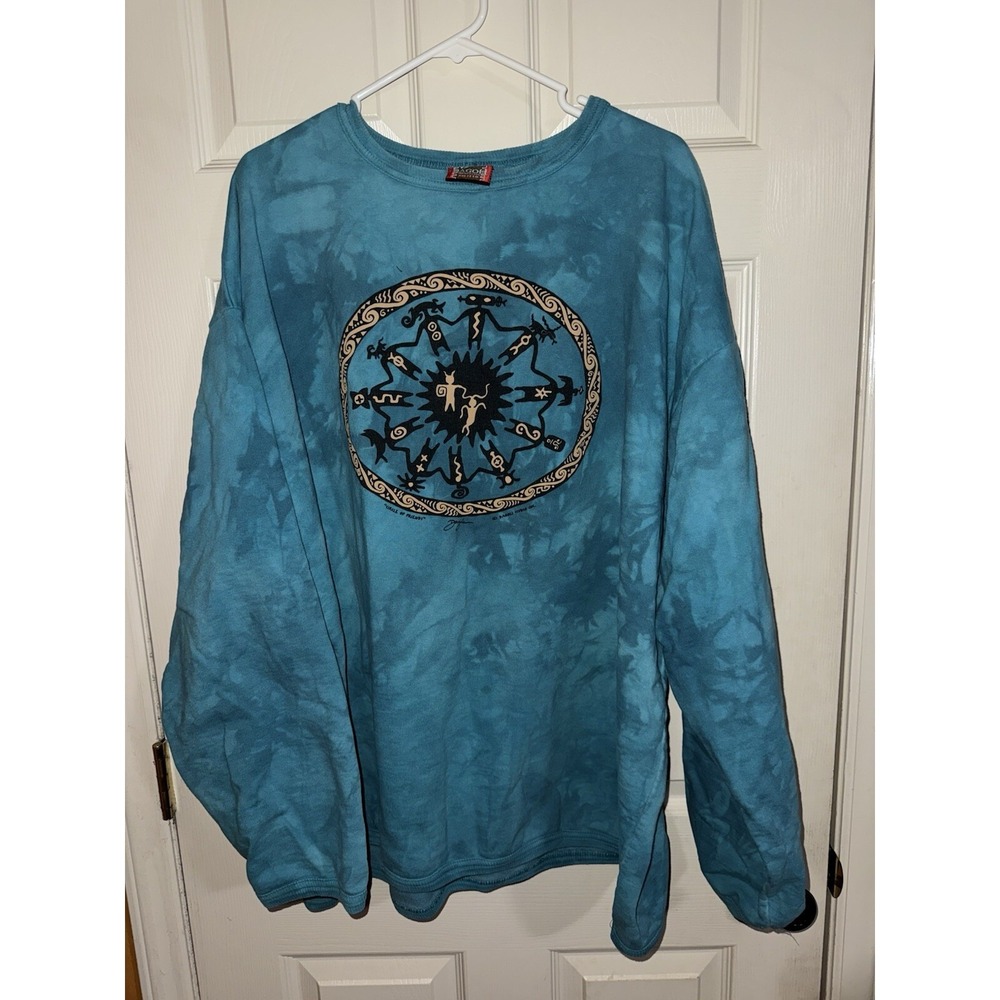 Vintage Dagoli Aztec Tribal Tie Dye Crewneck Size XXL